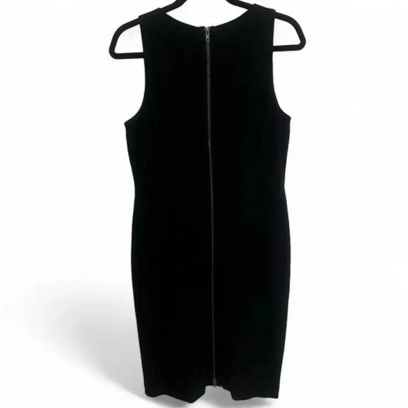 Adrianna Papell black with iridescent front panel sheath midi dress size 10 - Picture 2 of 8